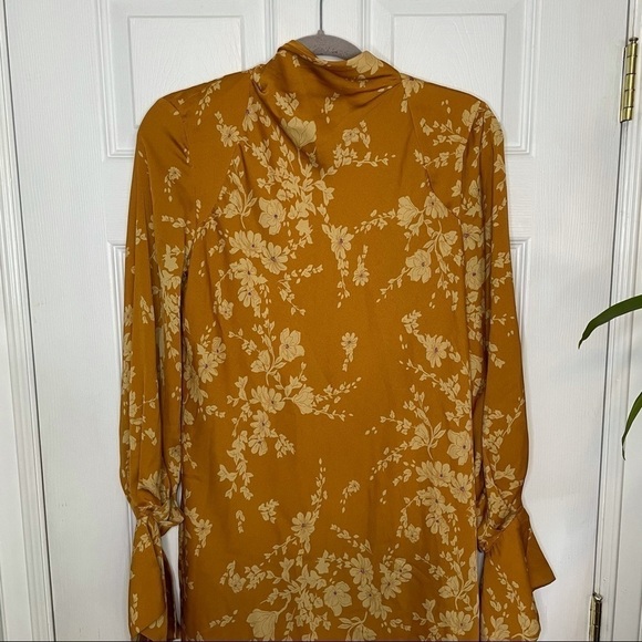 FREE People NWT Aries Mini Dress Golden Combo Gold Floral XS - Picture 4 of 10